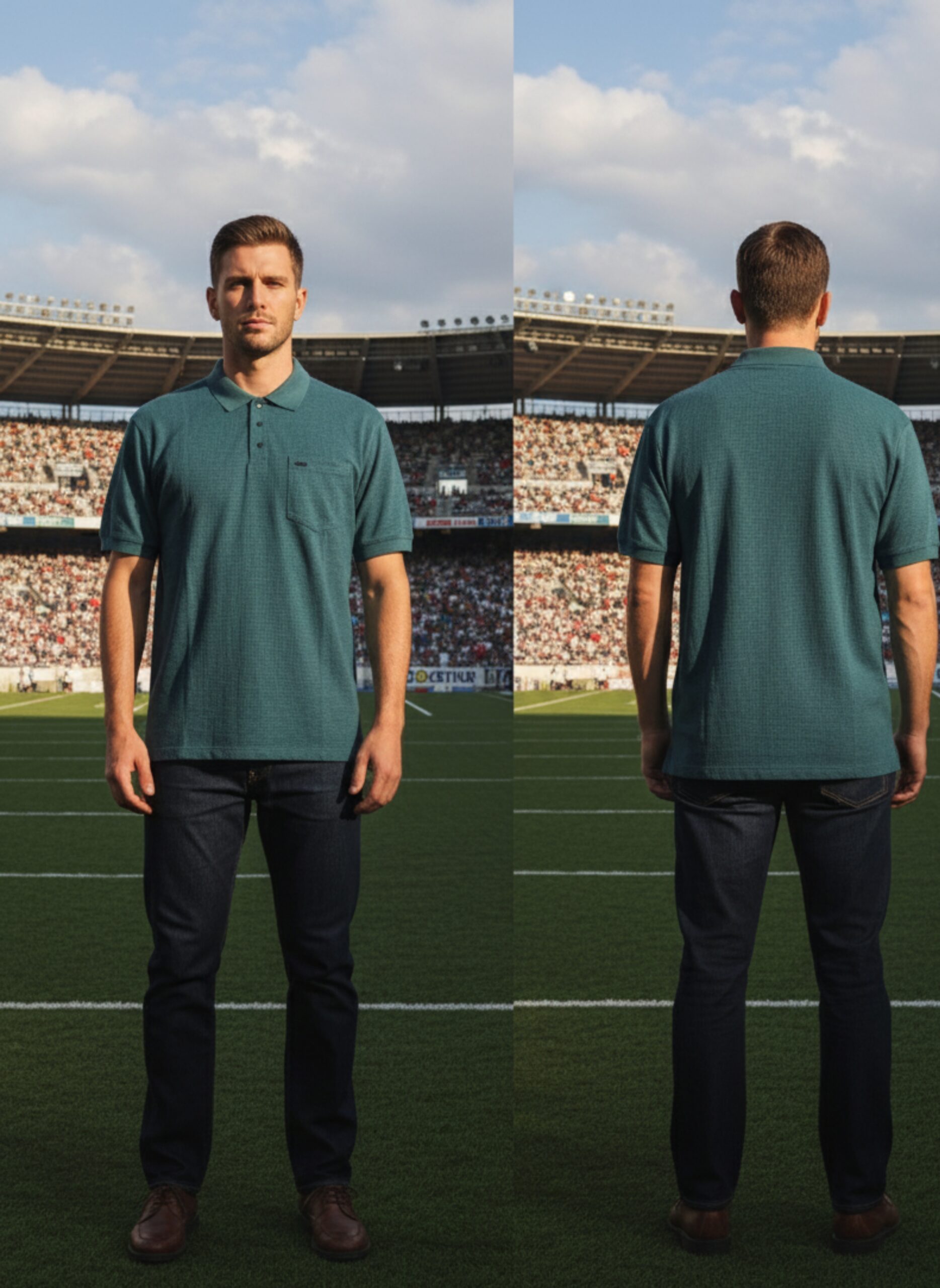 Men's Textured Polo T'Shirt with Pocket - Image 9