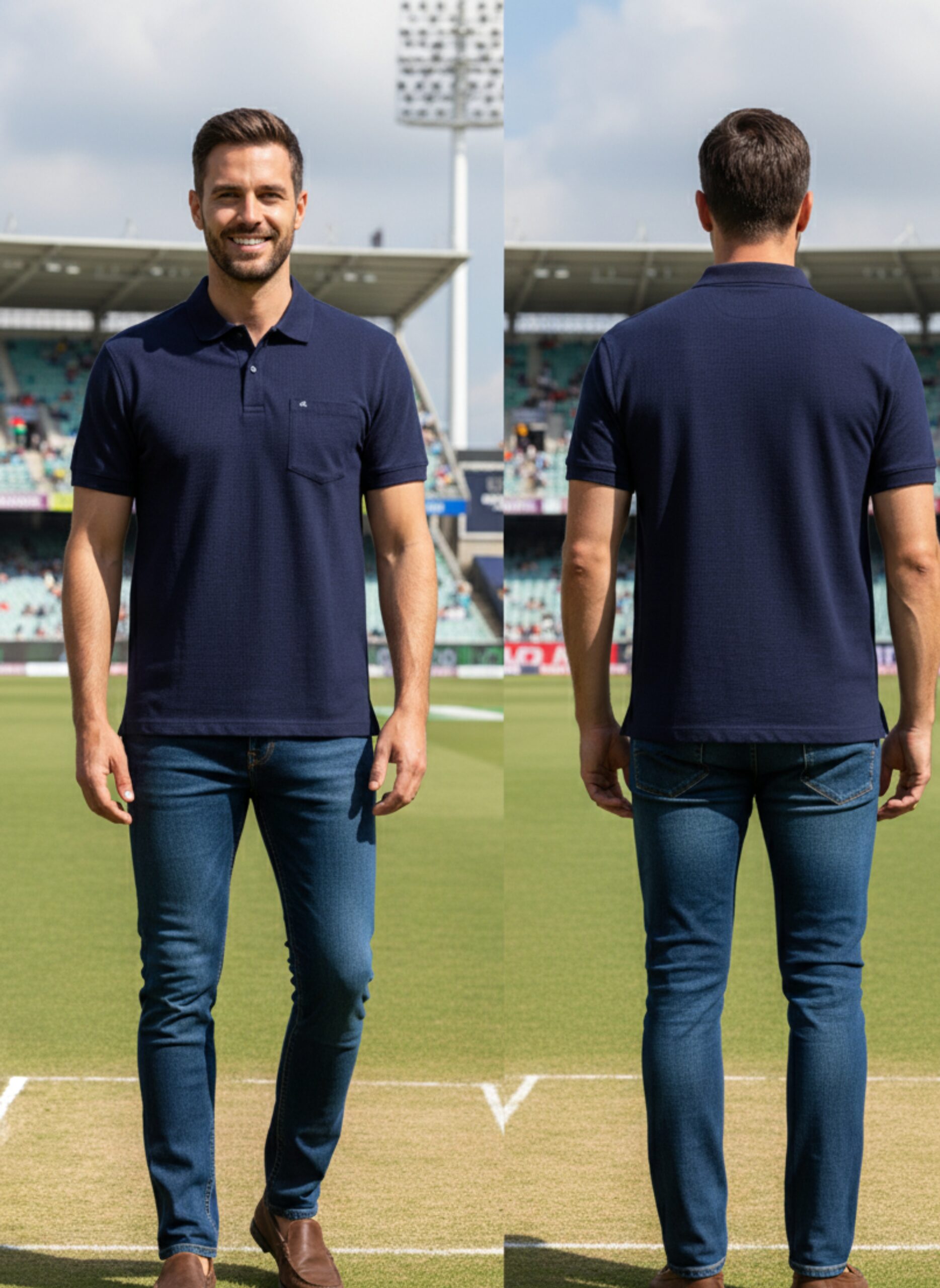 Men's Textured Polo T'Shirt with Pocket - Image 8