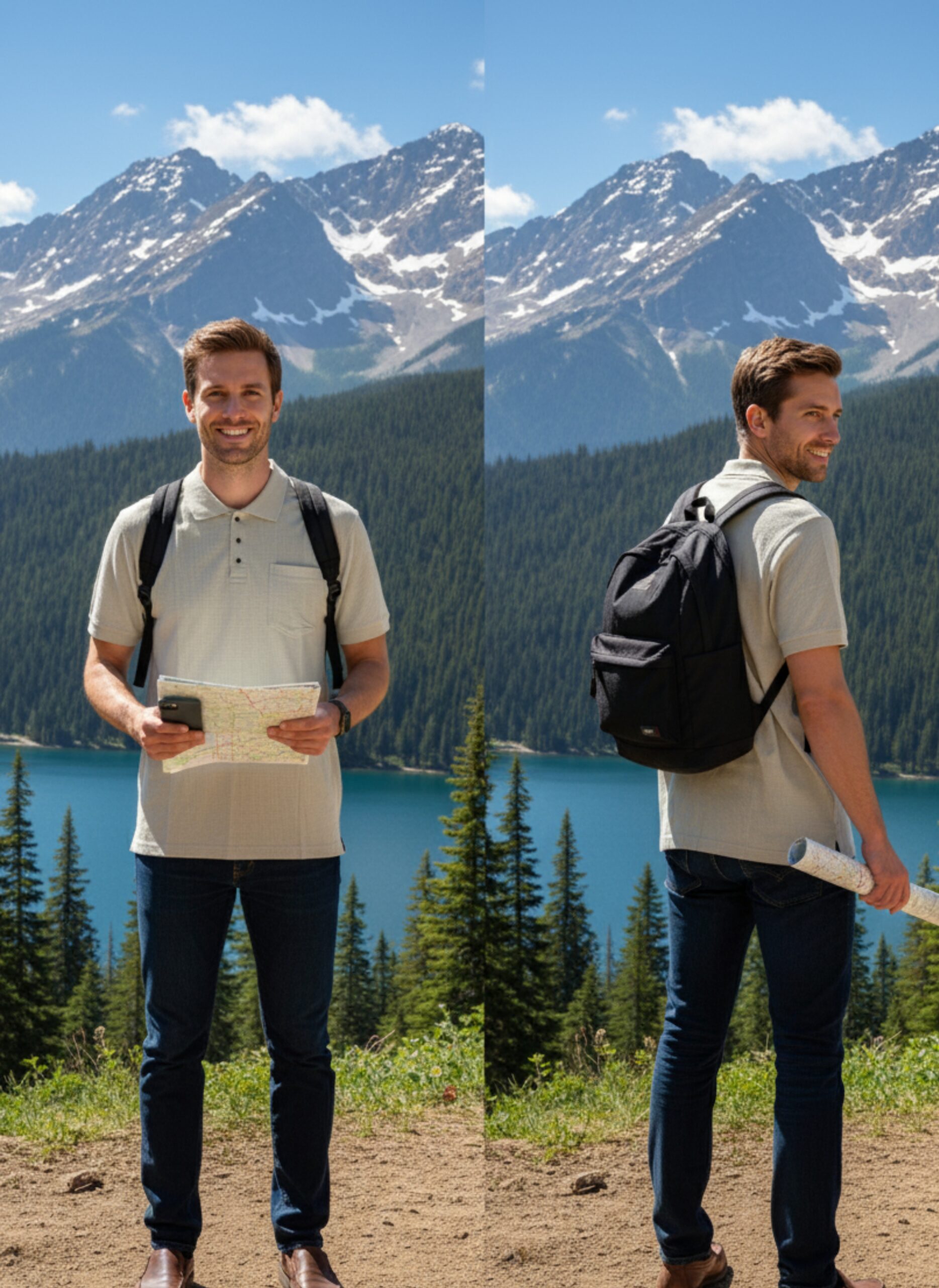 Men's Textured Polo T'Shirt with Pocket - Image 2