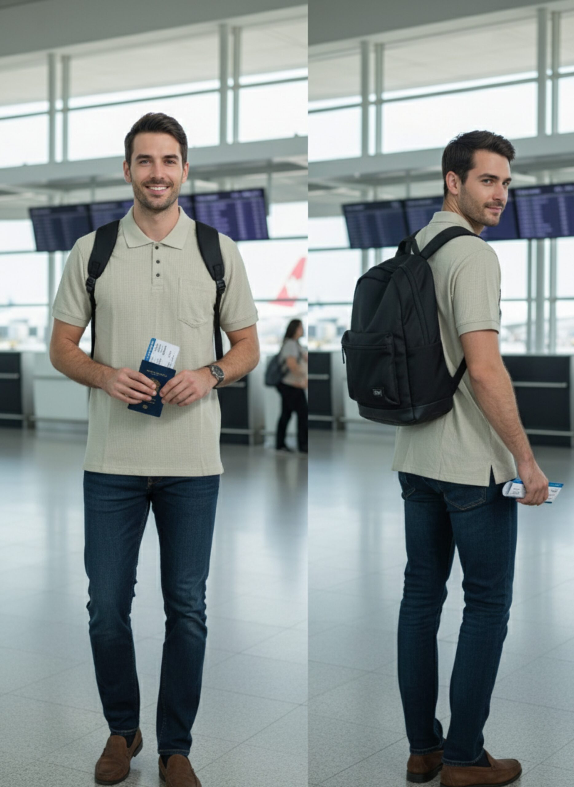 Men's Textured Polo T'Shirt with Pocket - Image 13